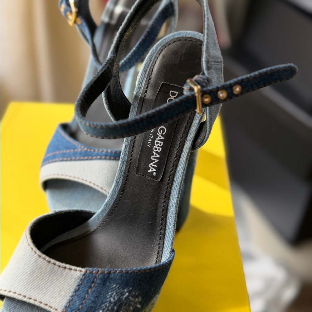 Dolce & Gabbana Denim Platform Sandals - Picture 6 of 8